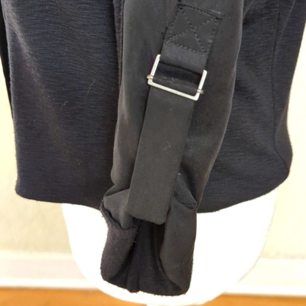 Rachel Rachel Roy Black Mixed Media Moto Style Cropped Jacket Size Medium - Picture 8 of 12